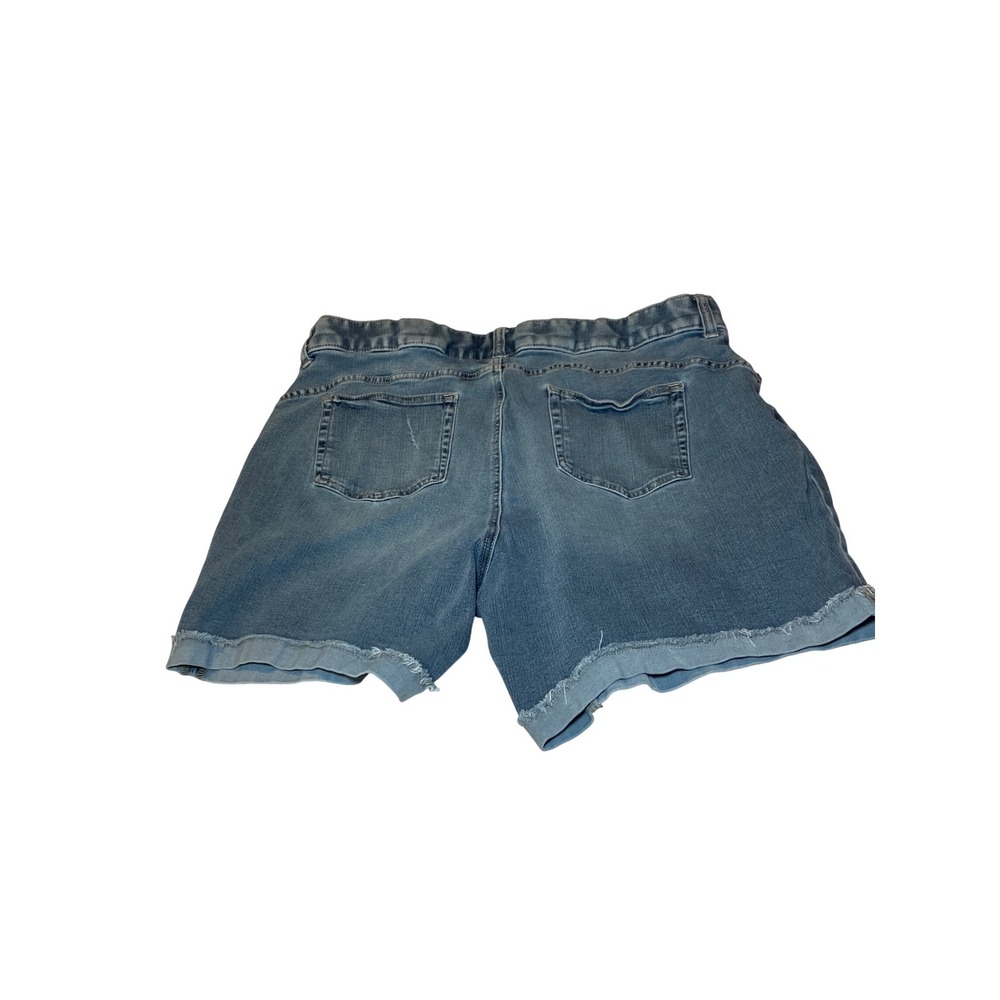 Terra & Sky Denim Shorts Women's 20W Blue  Raw Hem Stretch Plus Size - Picture 7 of 8